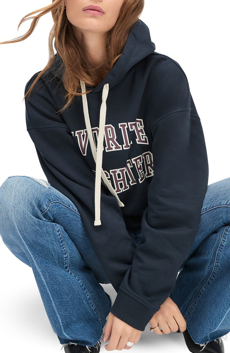 Favorite Daughter The Collegiate Graphic Hoodie, Main, color, Navy/ Burgundy