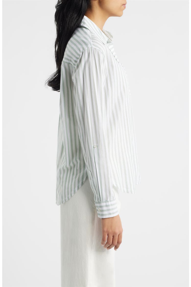 Campbell Directional Stripe Long Sleeve Cotton Blend Button-Up Shirt, Alternate, color, MOSSY GREEN