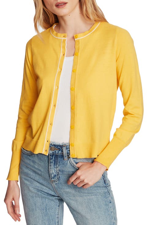 Light Luxe Tipped Cotton & Silk Cardigan