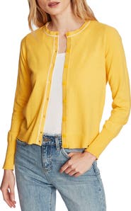 Court & Rowe Light Luxe Tipped Cotton & Silk Cardigan