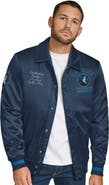 TOMMY JEANS Men's Tommy Jeans Navy Minnesota Timberwolves Jacob Chain Stitch Applique Full-Snap Varsity Jacket
