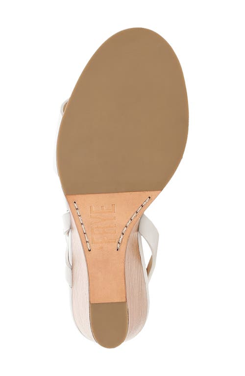 Frye Rachel Leather Buckle Wedge Sandals In White
