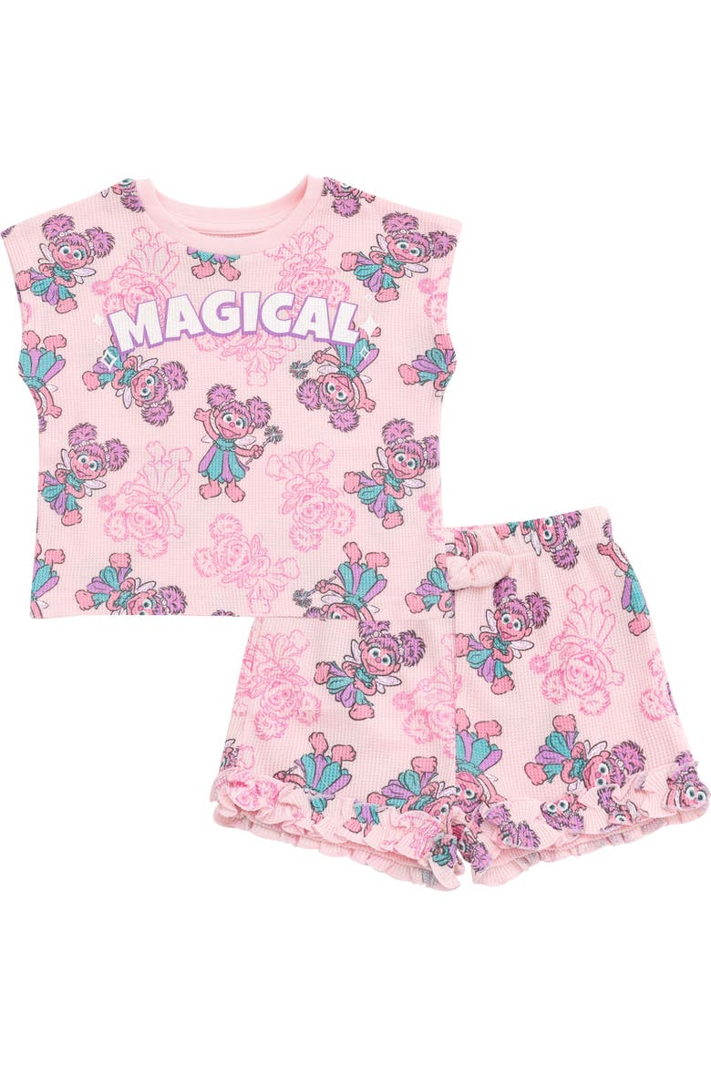 Abby Cadabby Girls' T-Shirt and Waffle Shorts Set, Main, color, Abby Cadabby Pink