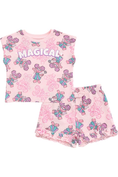 Abby Cadabby Girls' T-Shirt and Waffle Shorts Set