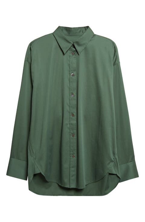 Doona Oversize Stretch Cotton Button-Up Shirt