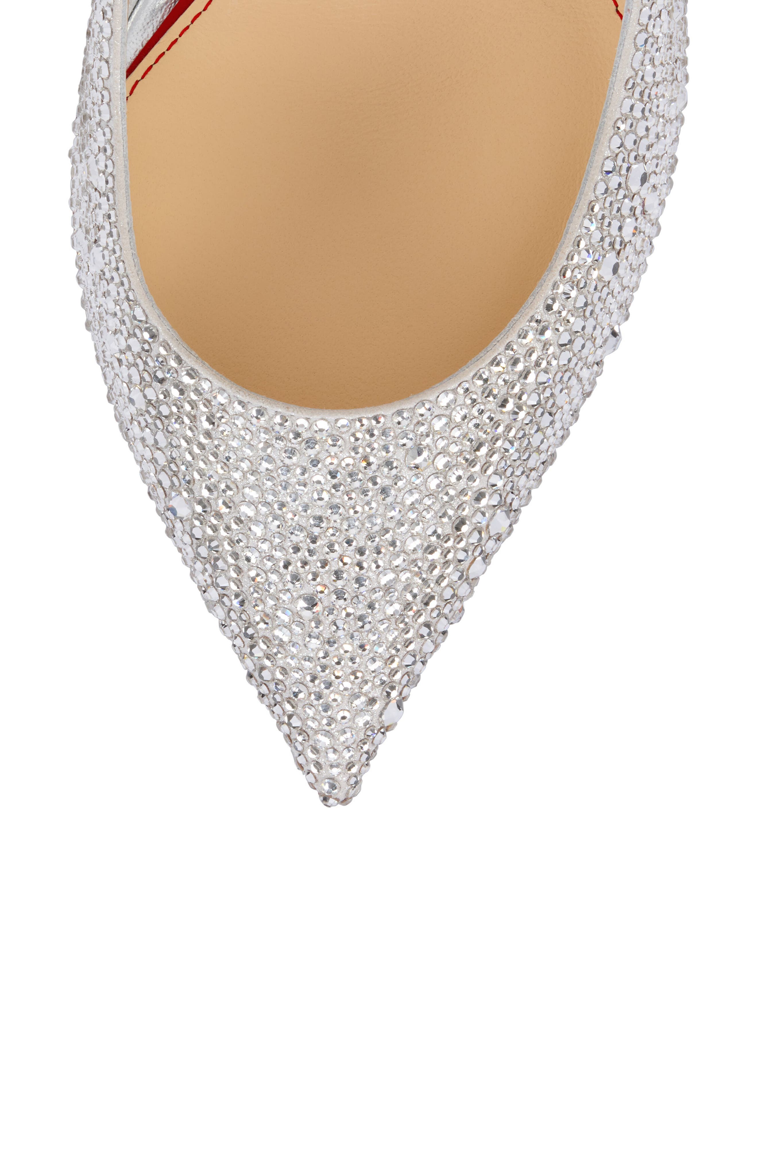 La Pigalle Strass Pointed Toe Pump, Alternate, color, S211 SILVER/ SILVER