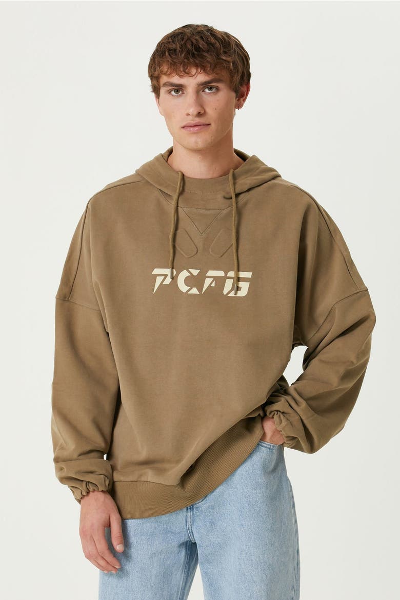 Cotton  Hoodie, Alternate, color, Brown