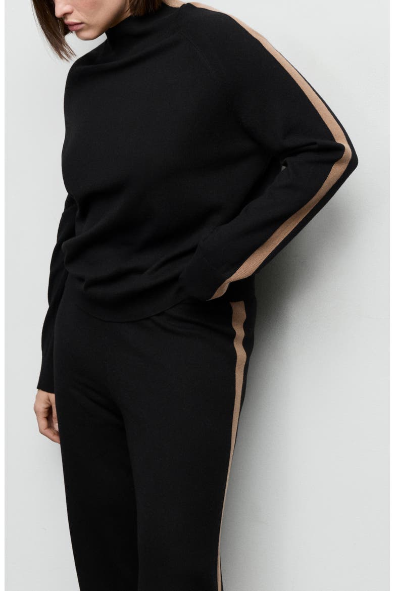 Mock Neck Sweater, Alternate, color, BLACK