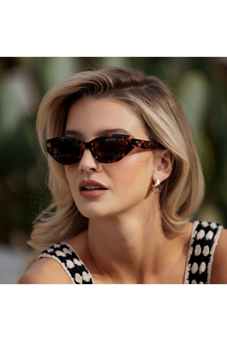 Loretta - 53mm Modern Cat-Eye Sunglasses, Alternate, color, Ember Tortoise