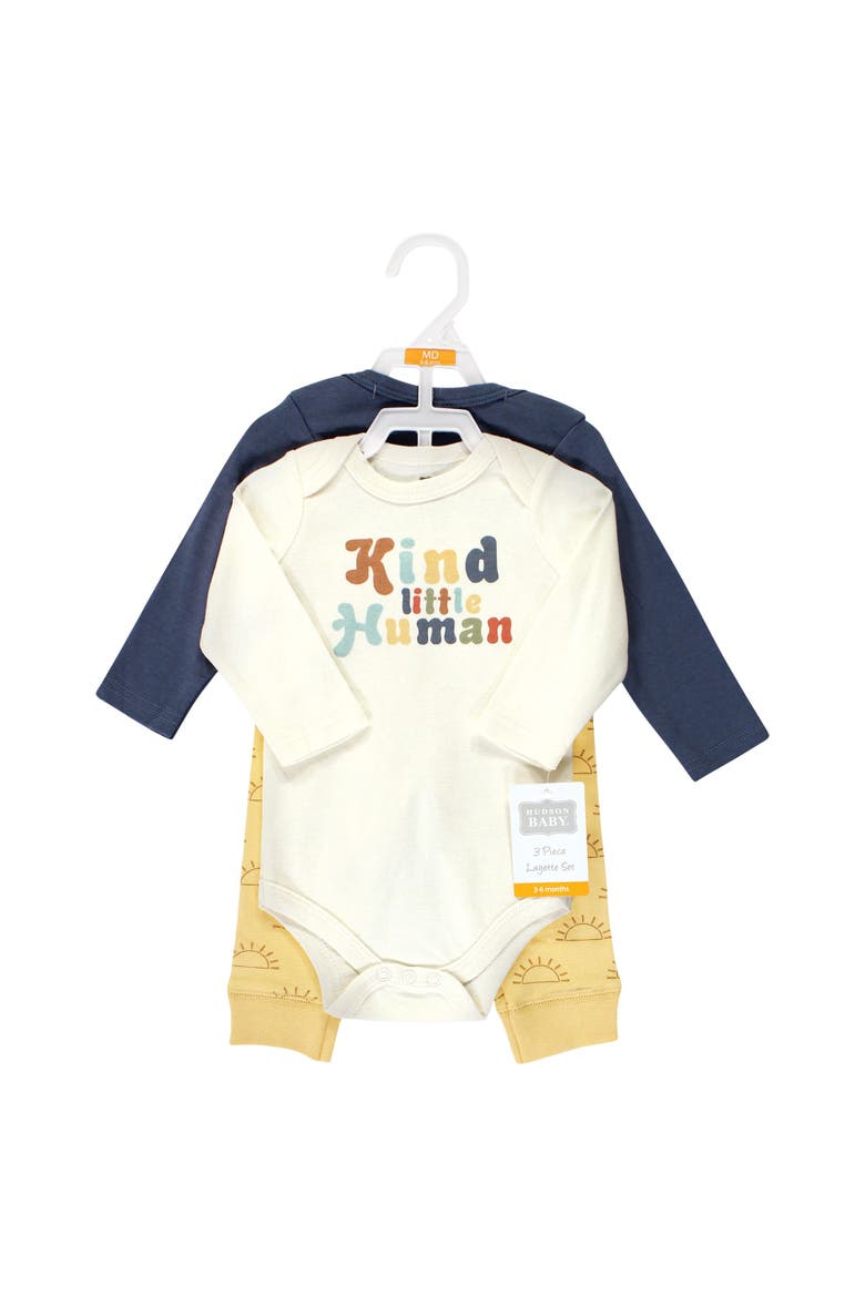 Cotton Bodysuit and Pant Set, Alternate, color, Kind Human Long Sleeve