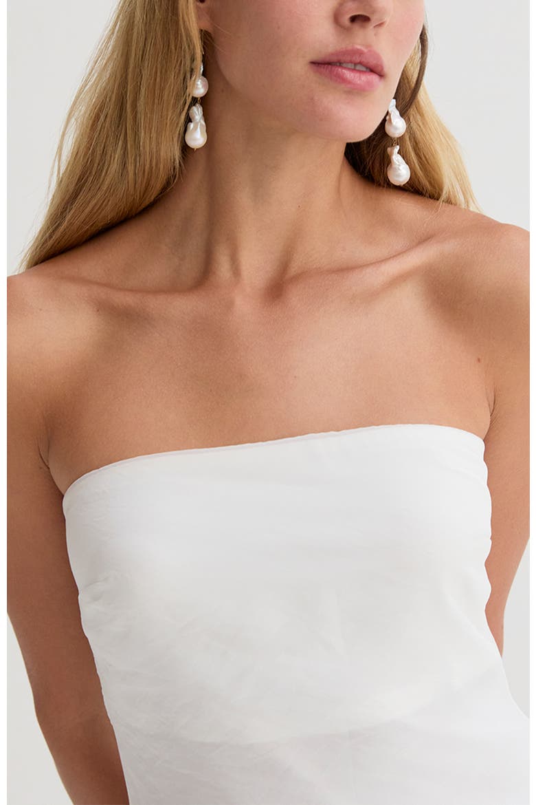 Organza Tube Midi Dress, Alternate, color, White