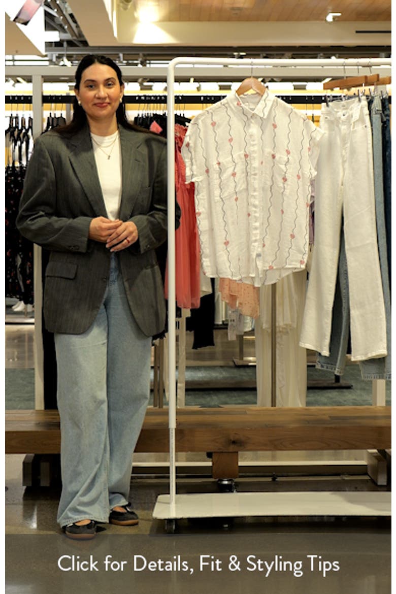 Cito Floral Embroidered Linen Blend Button-Up Shirt video