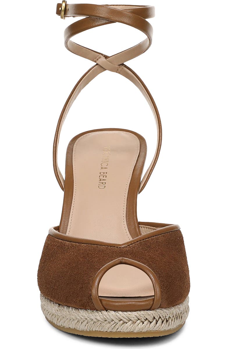 Veronica Beard Pasina Ankle Strap Wedge Sandal, Alternate, color, Chestnut
