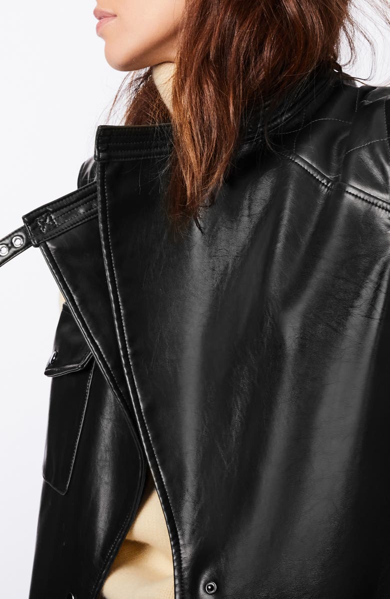 Bernardo Pull Up Faux Leather Long Vest, Alternate, color, 