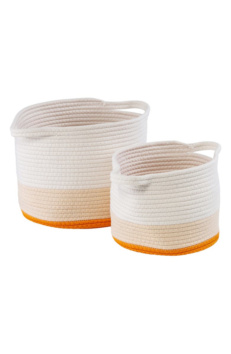 HONEY-CAN-DO Nesting Cotton Rope Storage Basket Set, Yellow Ombre, Main, color, White