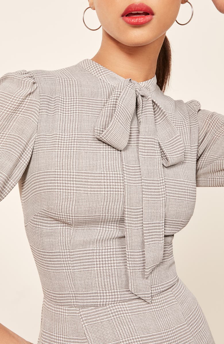 Reformation Cassie Tie Neck Minidress, Alternate, color, 