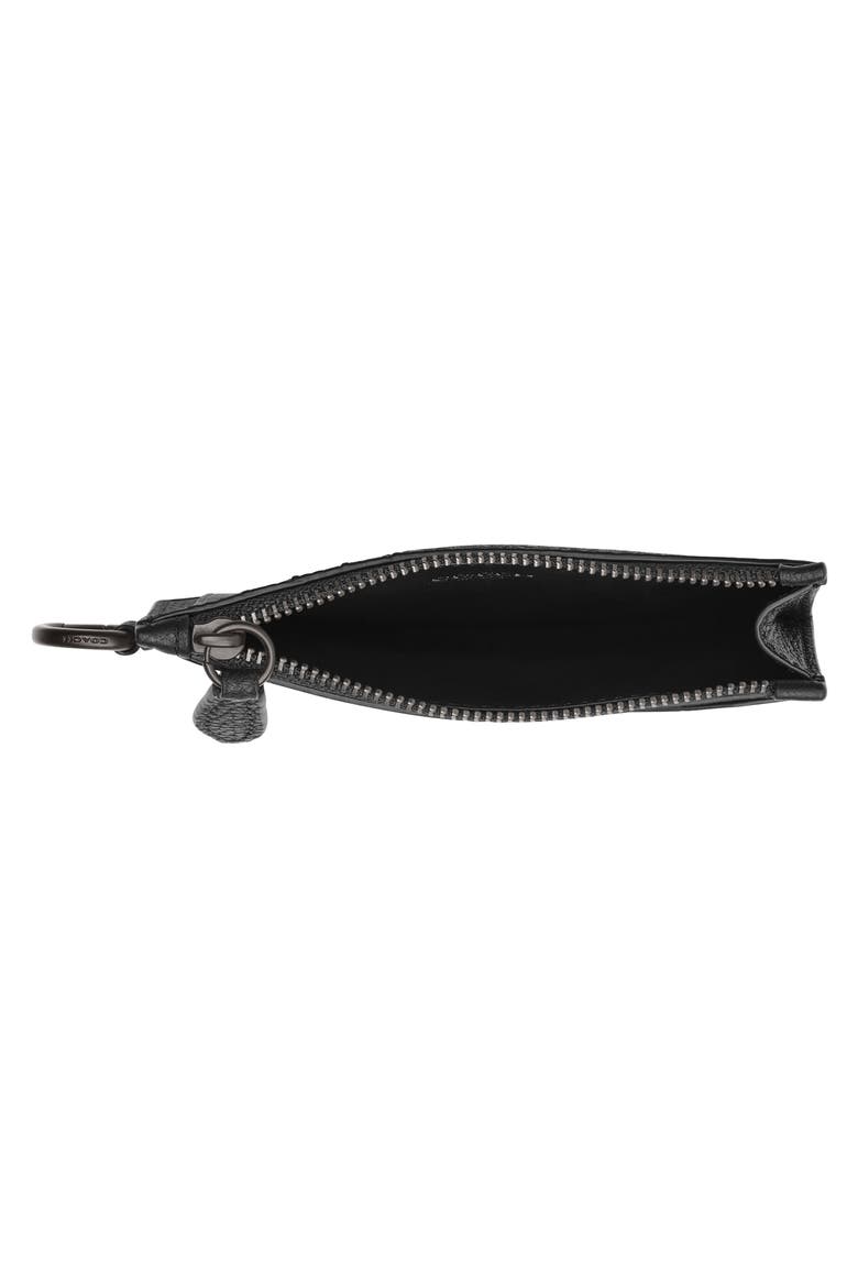 Leather Zip Card Case, Alternate, color, BLACK
