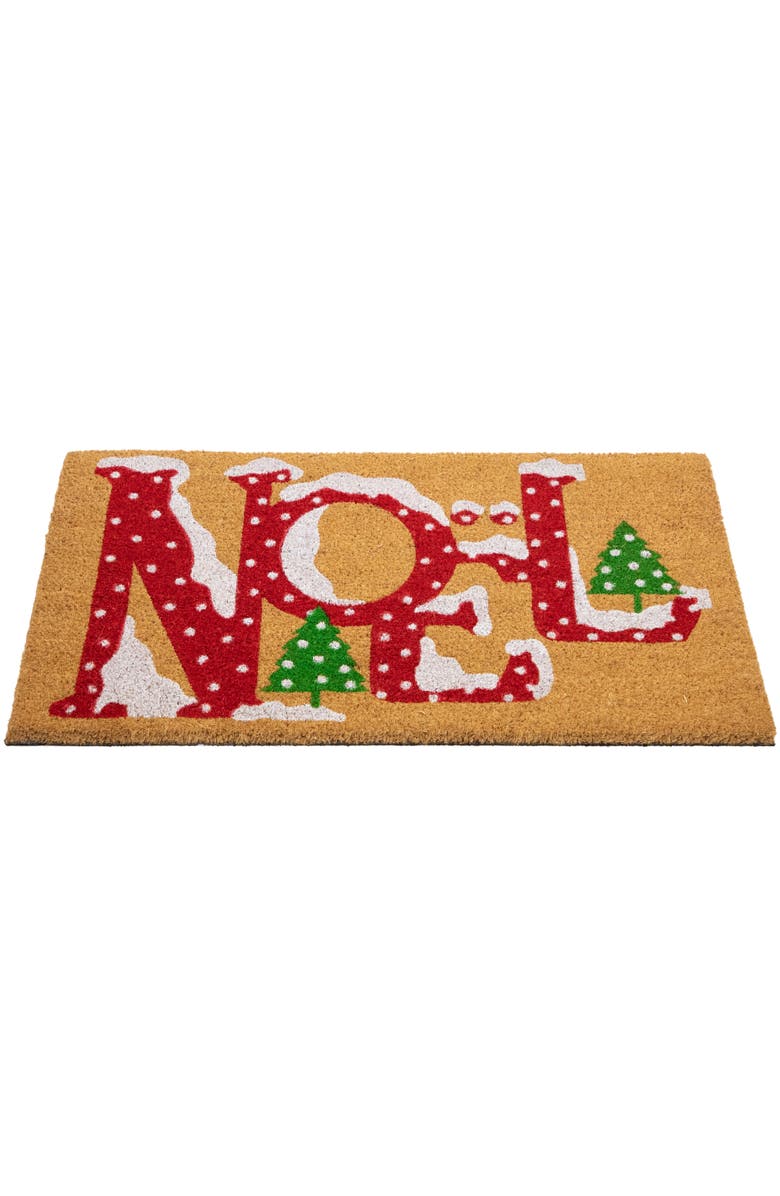 Northlight Brown and Red "Noel" Natural Coir Outdoor Christmas Doormat 18" x 30", Alternate, color, 