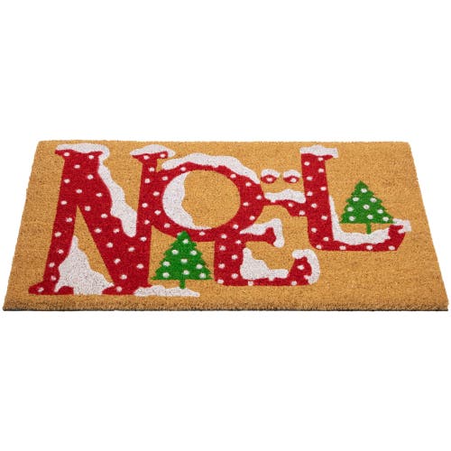 Northlight Noel Natural Coir Indoor Rectangular Doormat In Brown