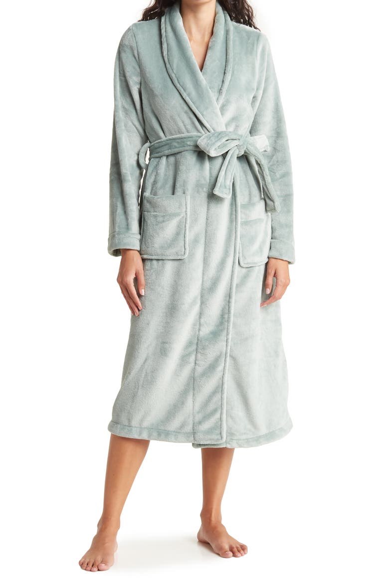 Bliss Plush Robe, Main, color, GREY BLUE