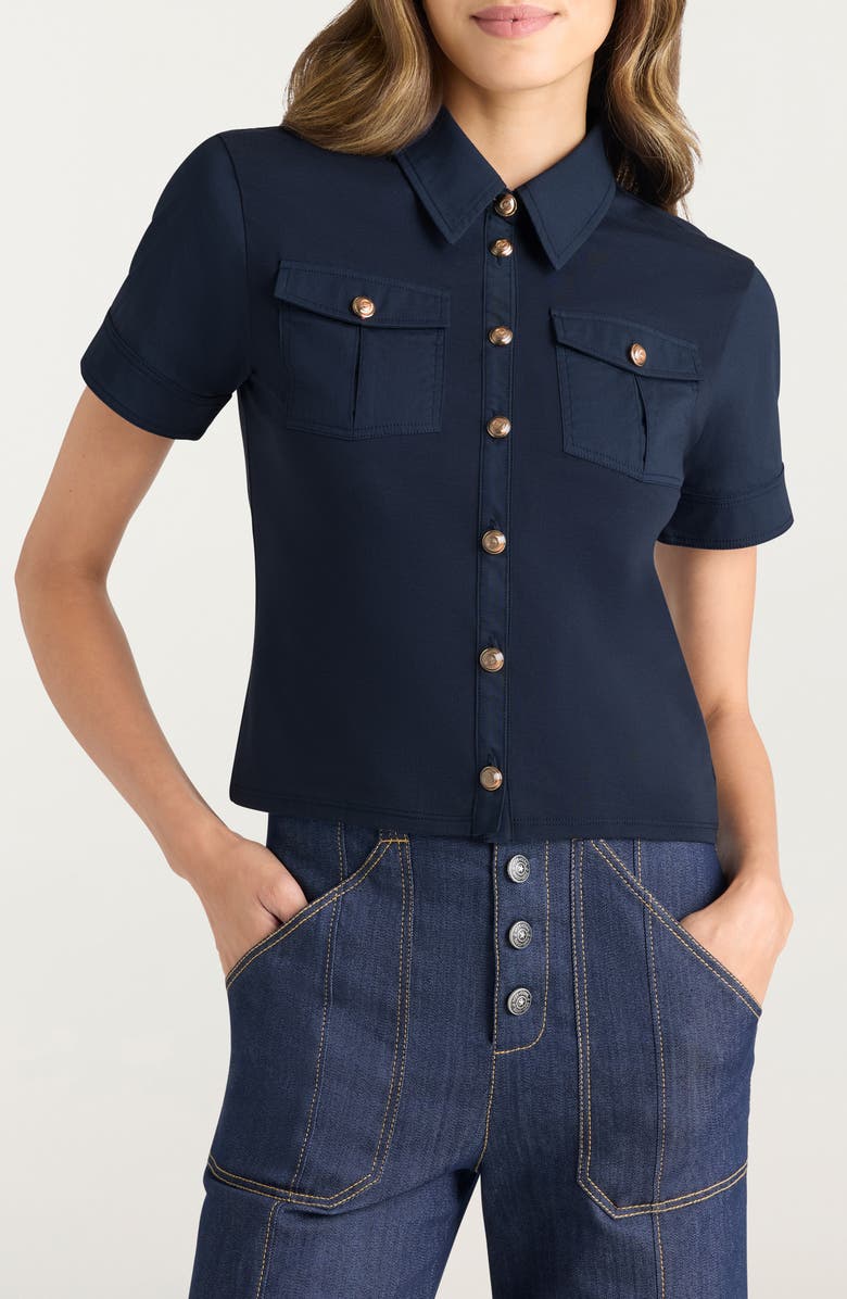 Cinq à Sept Tiana Short Sleeve Shirt, Main, color,