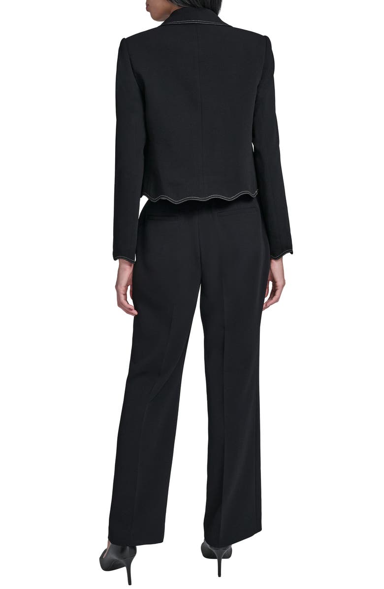 KARL LAGERFELD PARIS Scallop Hem Crop Jacket, Alternate, color, 