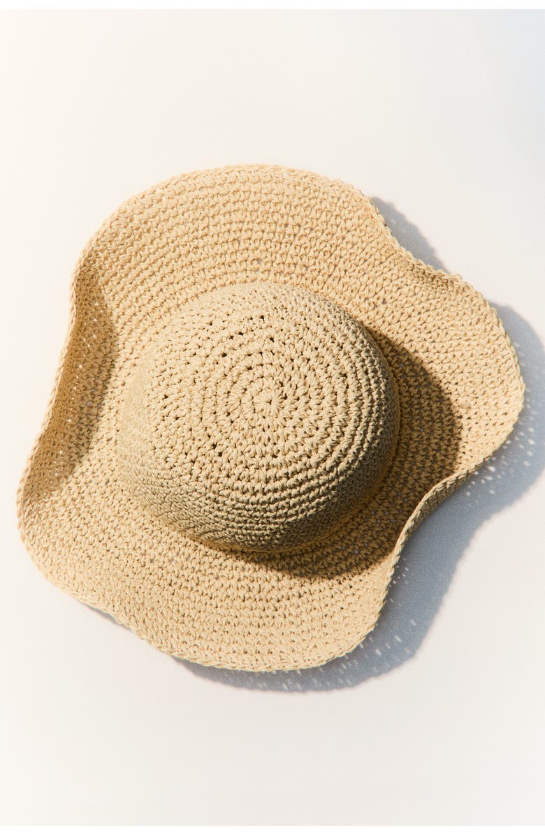 H&M Handmade Straw Hat, Alternate, color, Beige