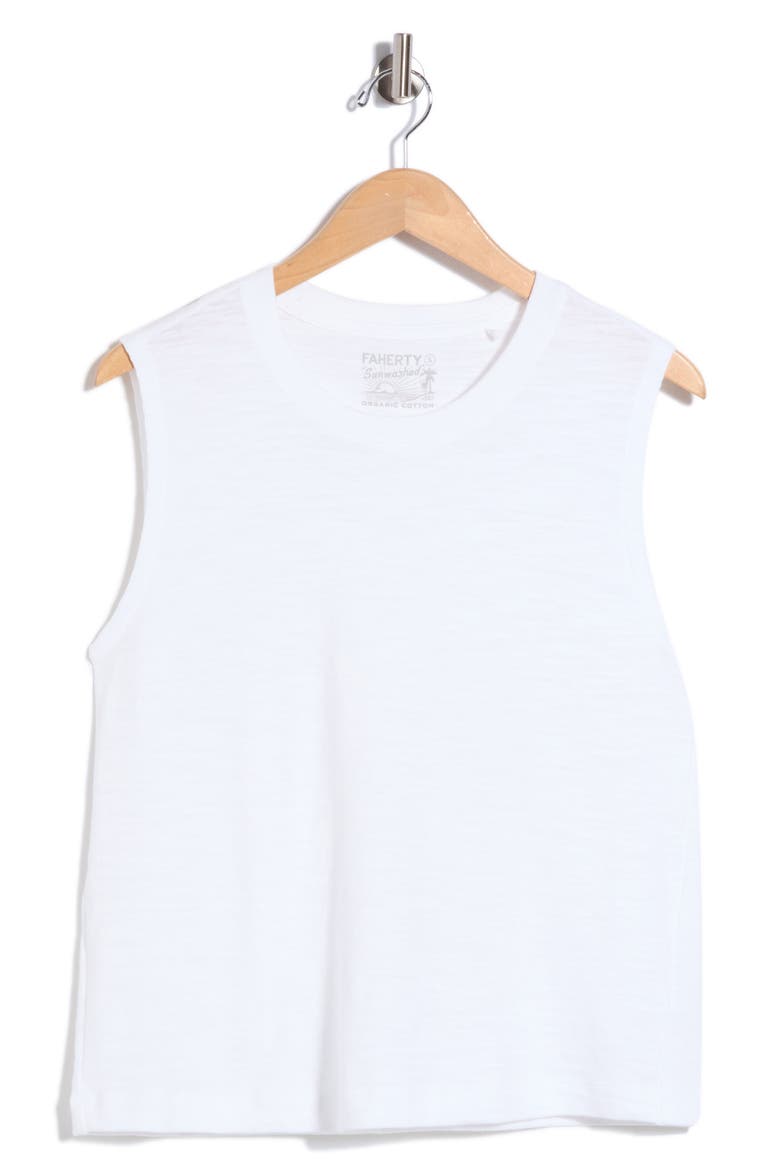 Sunwashed Slub Muscle Tank, Main, color, WHITE