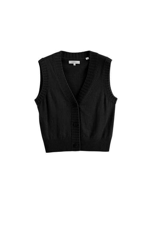 Chinti & Parker Wool And Cashmere Blend Knit V Neck Waistcoat In Black