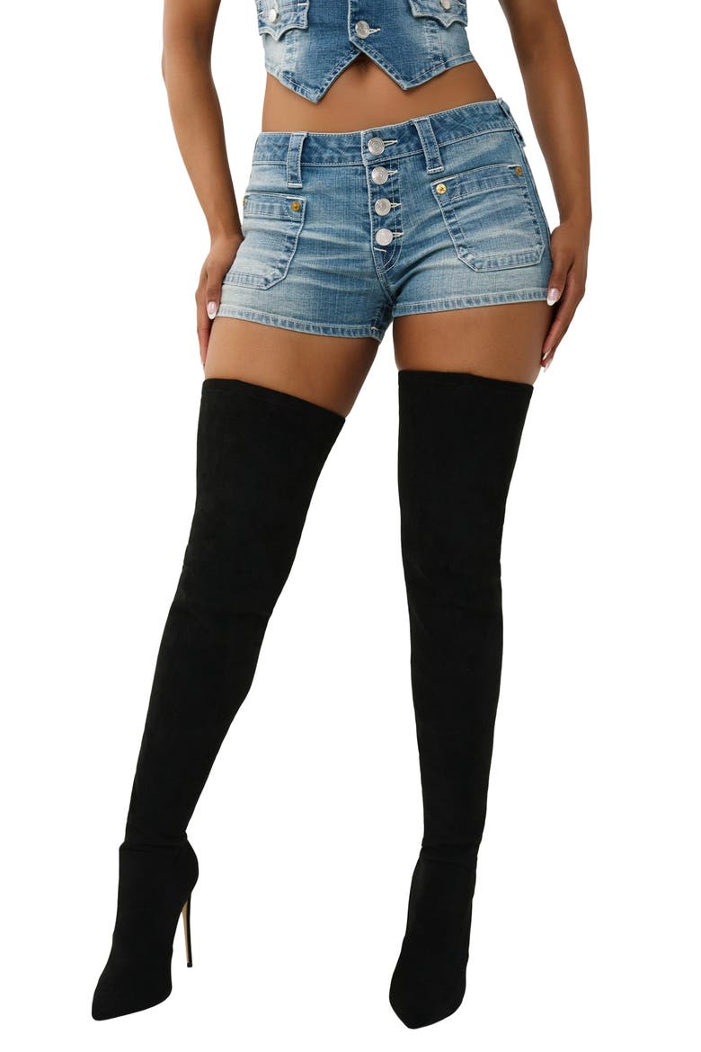 Patch Pocket Denim Shorts, Main, color, SUNSET TICKET