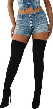 True Religion Patch Pocket Denim Shorts