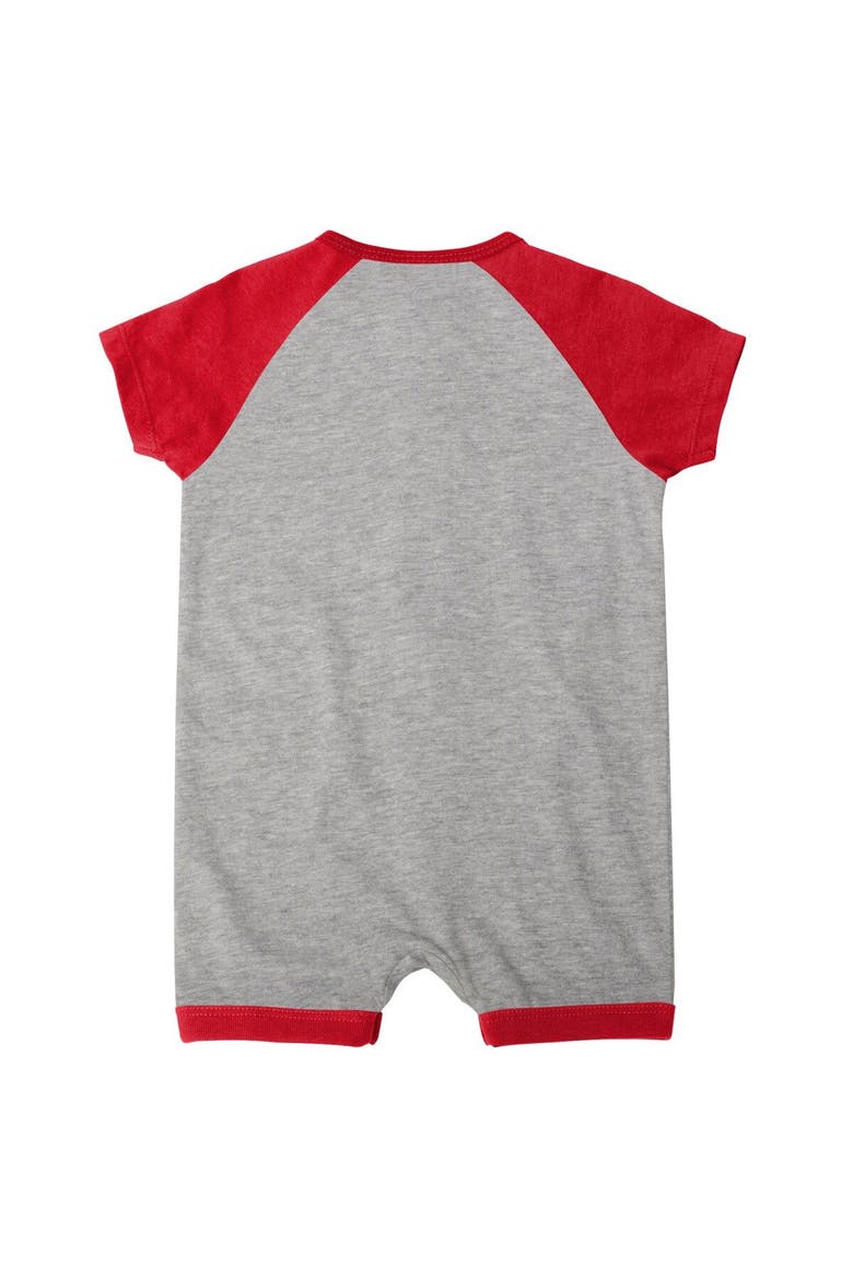 Newborn & Infant Heather Gray St. Louis Cardinals Extra Base Hit Raglan Full-Snap Romper, Alternate, color, Heather Gray