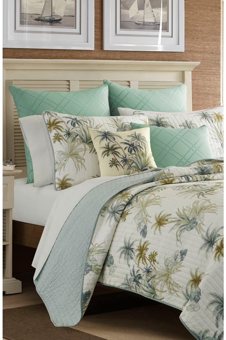 Serenity Palms Quilt, Alternate, color, AQUA