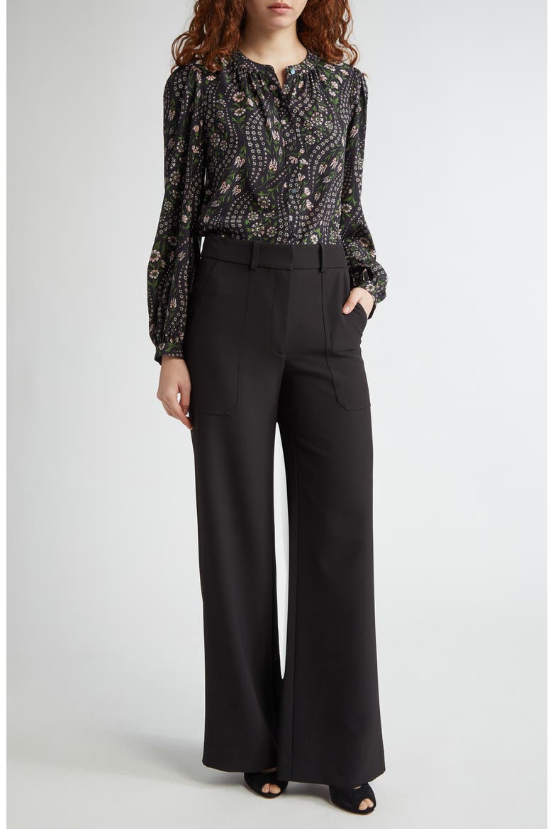Cole Wide Leg Pants, Alternate, color, BLACK