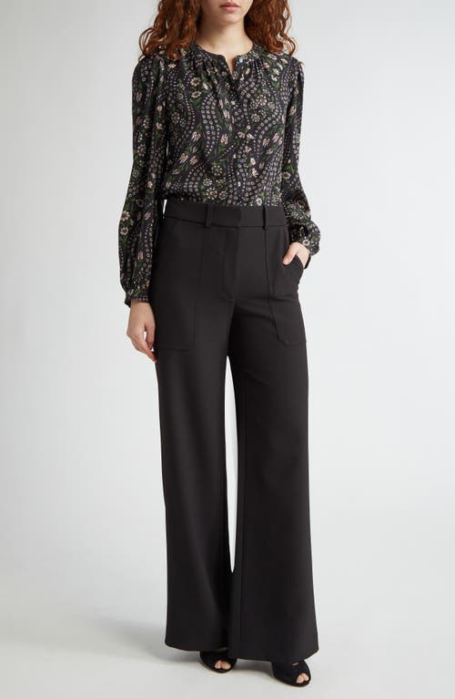 Veronica Beard Ashlynn Top In Black Multi