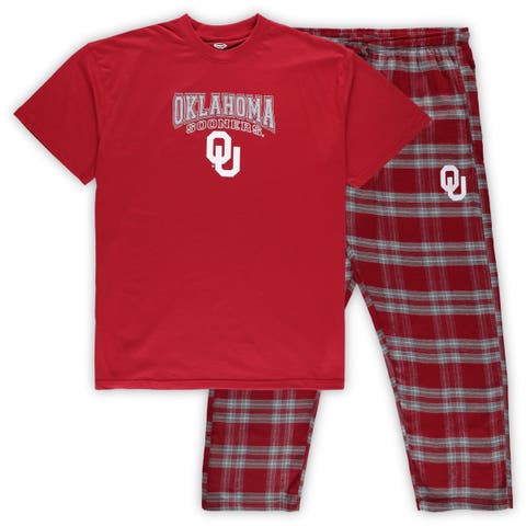 Men's Profile Crimson/Gray Oklahoma Sooners Big & Tall 2-Pack T-Shirt & Flannel Pants Set