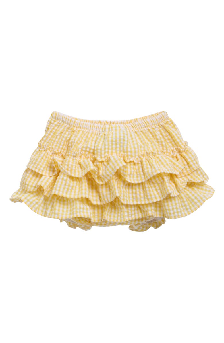 Rare Editions Citrus Seersucker Top, Bloomers & Hat Set, Alternate, color, Yellow