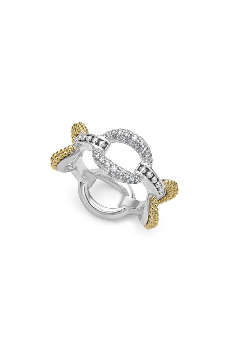 LAGOS Caviar Luxe Diamond Link Ring, Main, color, 