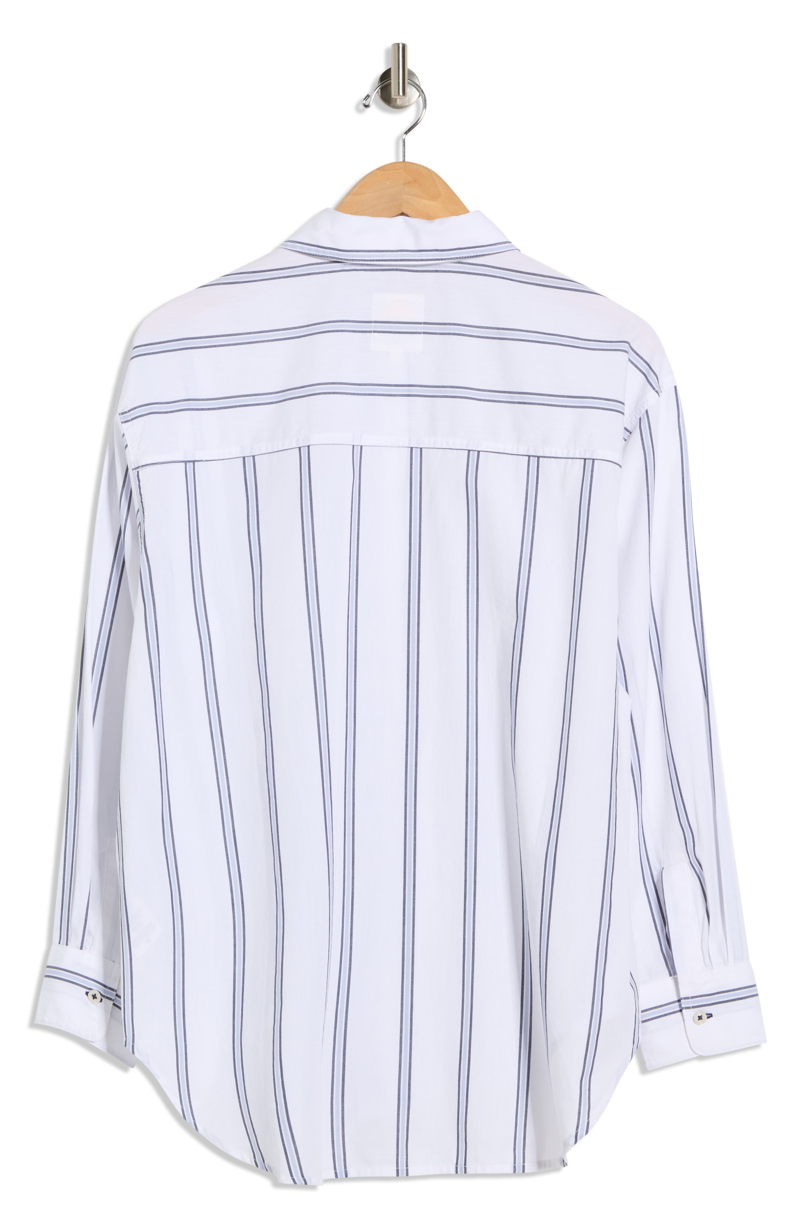 C & C California Alaina Oversize Embroidered Stripe Button-Up Shirt