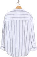 C & C California Alaina Oversize Embroidered Stripe Button-Up Shirt