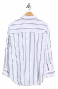 C & C California Alaina Oversize Embroidered Stripe Button-Up Shirt