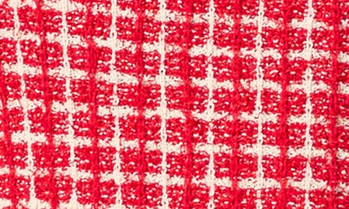 Endless Rose Tweed Check Column Skirt In Red
