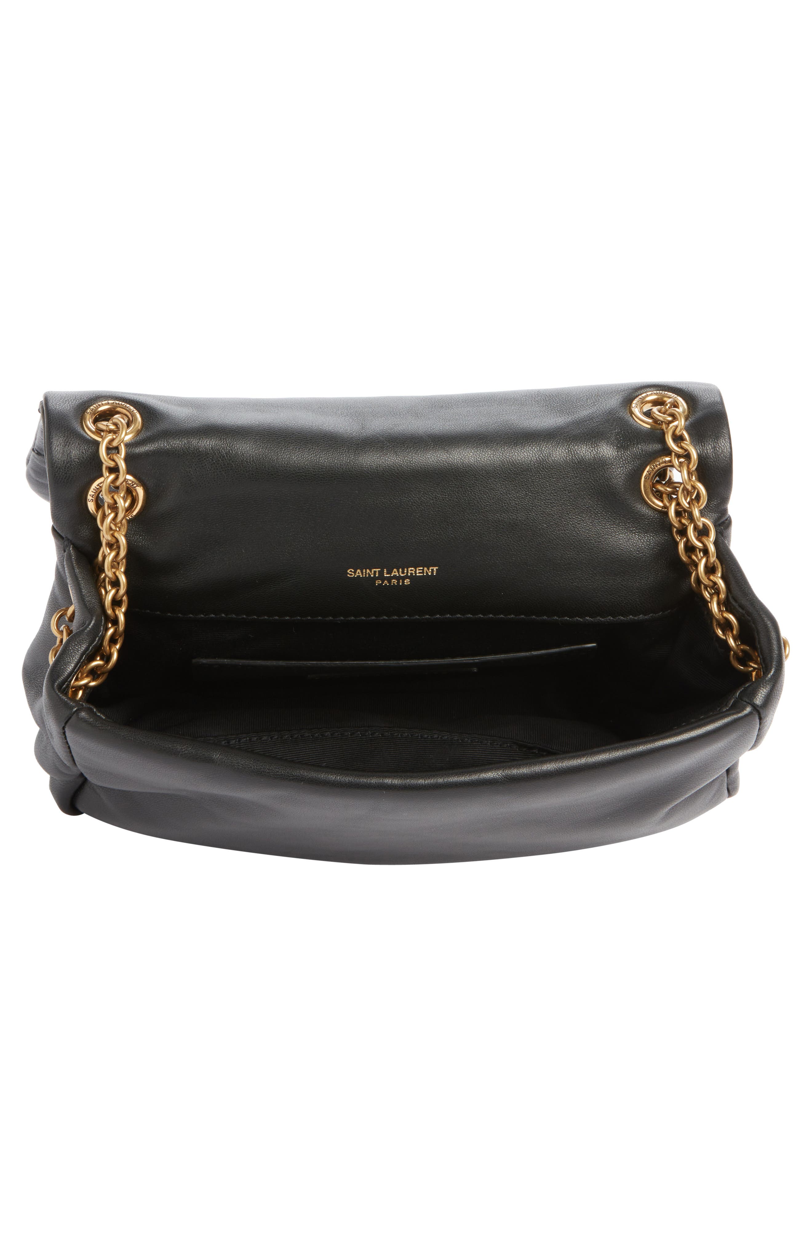 Saint Laurent Mini Jamie 4.3 Patchwork Leather Shoulder Bag, Alternate, color, Noir