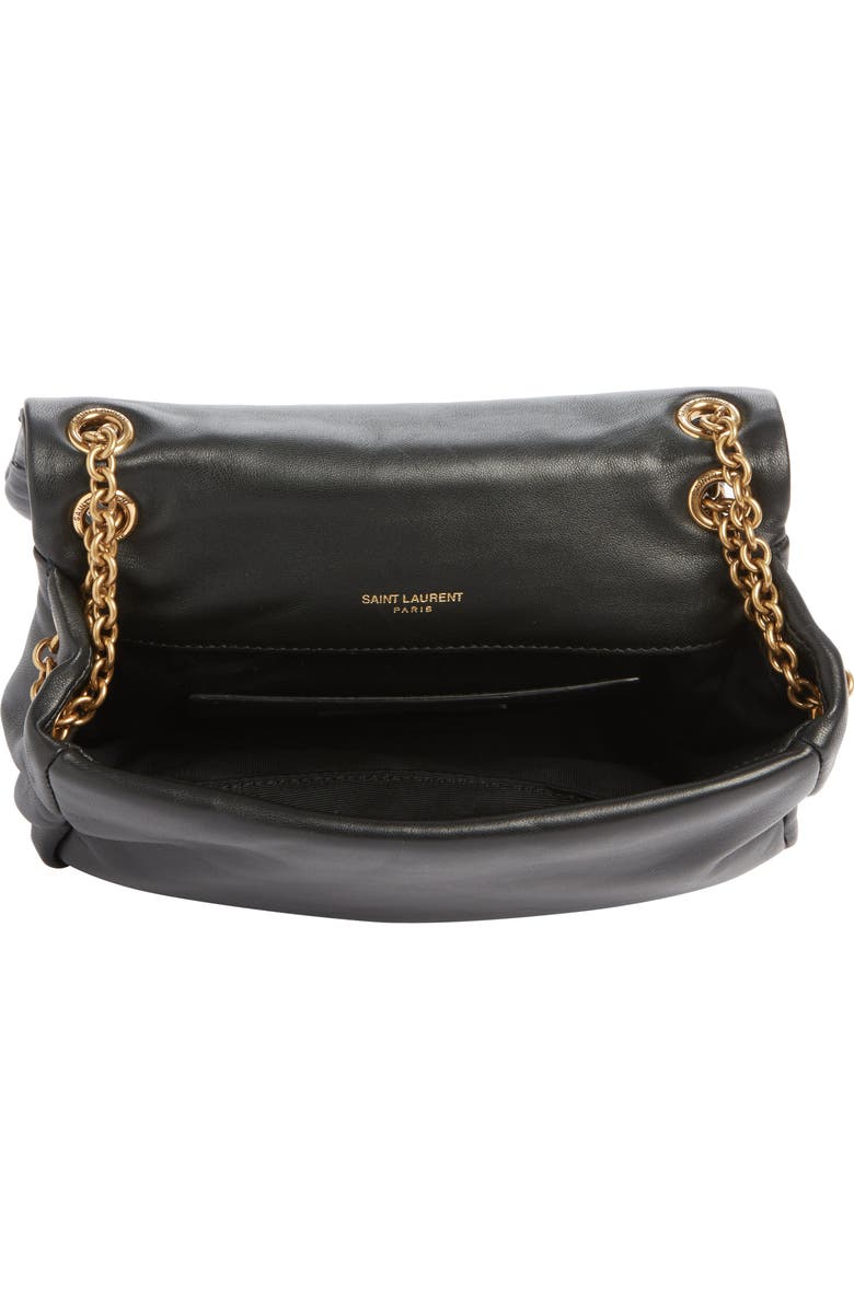 Saint Laurent Mini Jamie 4.3 Patchwork Leather Shoulder Bag, Alternate, color, Noir