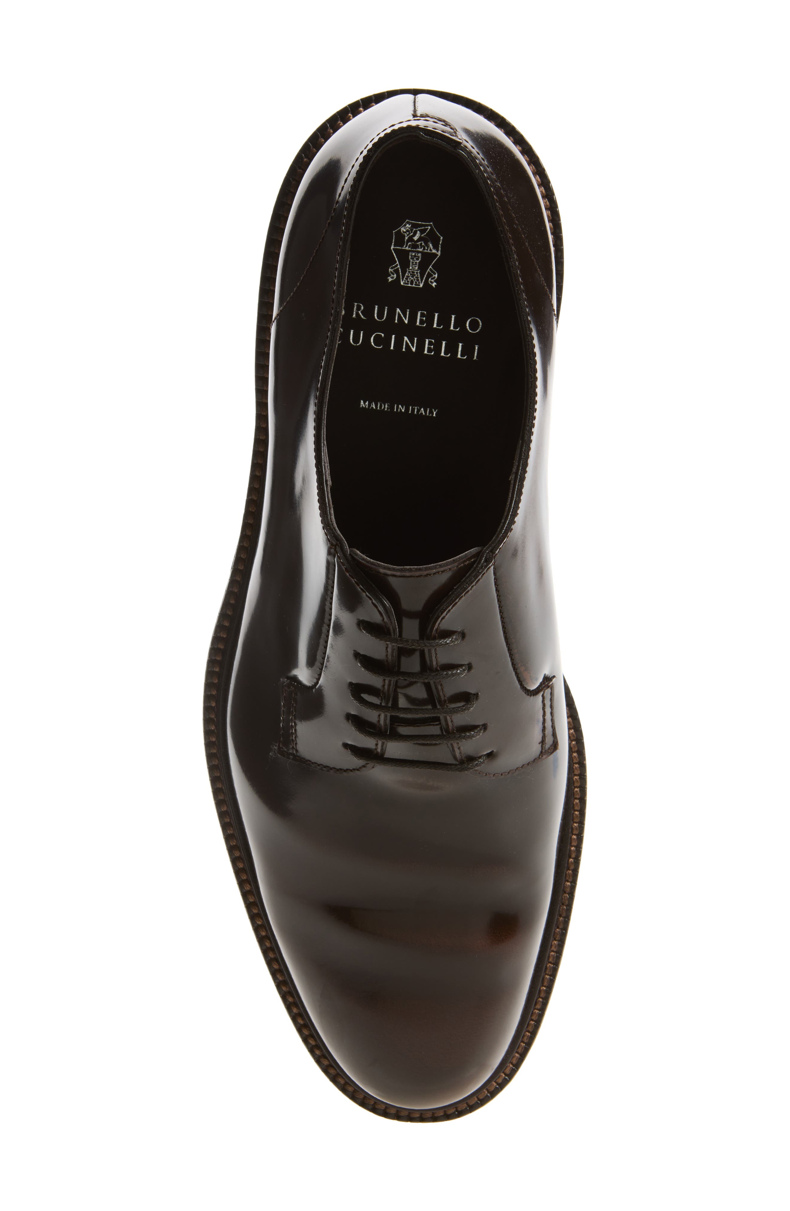 Polished Leather Derby, Alternate, color, C9837 DARK BROWN