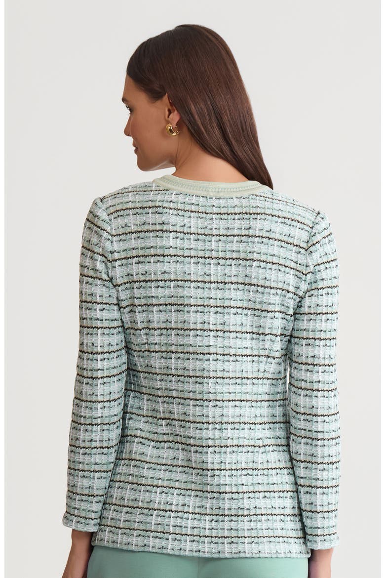 Tailored Plaid Textured Knit Jacket, Alternate, color, Fresh Mint/Mystic Green