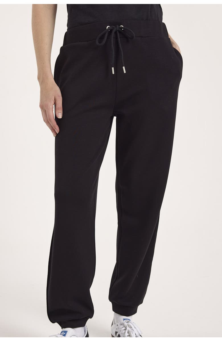 Brodie Pure Cashmere Piping Detail Jersey Cuffed Jogger, Main, color, Black