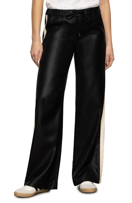 Sanctuary Coated Twill Track Pants In Black