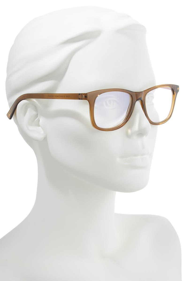 The Book Club Grime in Banishment 52mm Blue Light Blocking Reading Glasses, Alternate, color, Cola