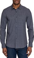 W.R.K Basic Slim Fit Black & Grey Plaid Performance Button-Up Shirt